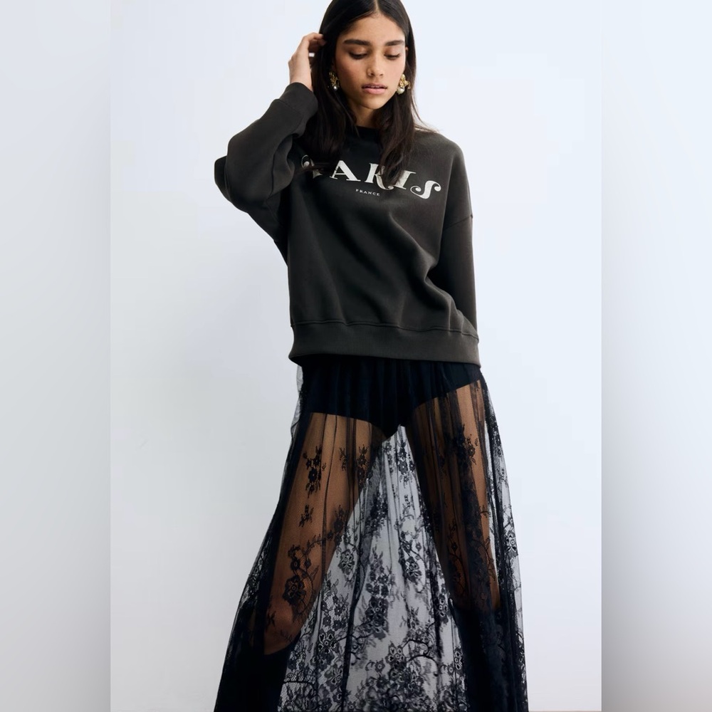 H&M BLACK LACE SKIRT